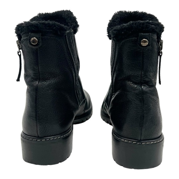 Stuart Weitzman Stormy Faux Fur Leather Zipper Lug Sole Women Ankle Booties 9.5 - Picture 3 of 13